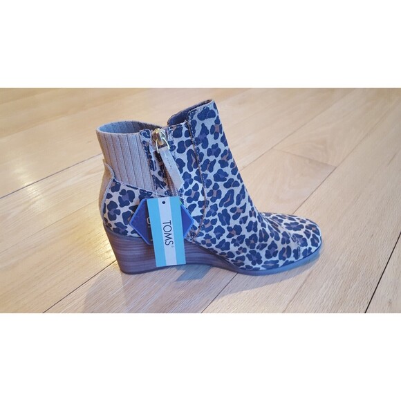 Tom’s Women’s Sadie Tan Leopard Suede Side Zip Size 7.5 NWT - Picture 4 of 7